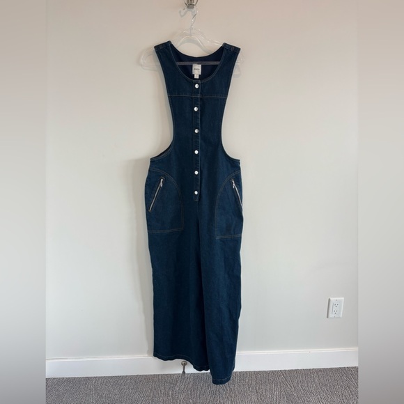Maeve Wide-Leg Denim Button Up Jumpsuit - Picture 4 of 7